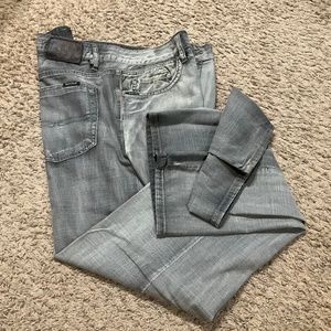 Vintage Buffalo David Bitton Premium Denim Jeans Gray White Wash Lightweight